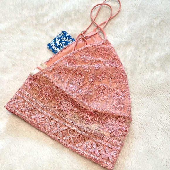 New FREE PEOPLE Elsie Embroidered Plunge Bralette - Picture 12 of 15